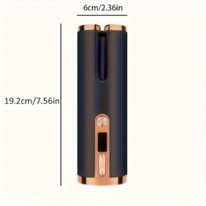 Black - gold color Black Automatic Hair Curler LED Temperature Display USB Rechargeable Curler Salon