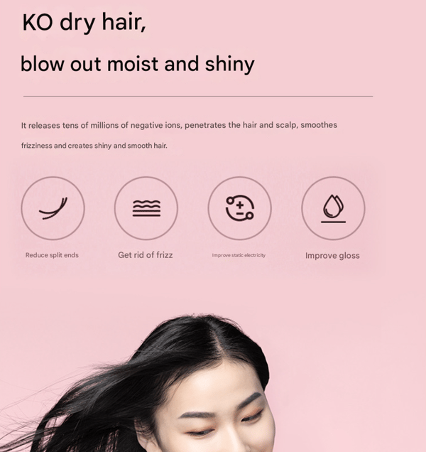 Black Portable Hair Dryer High-Quality Hair Dryer Quick-Dry Hair Dryer Travel Hair