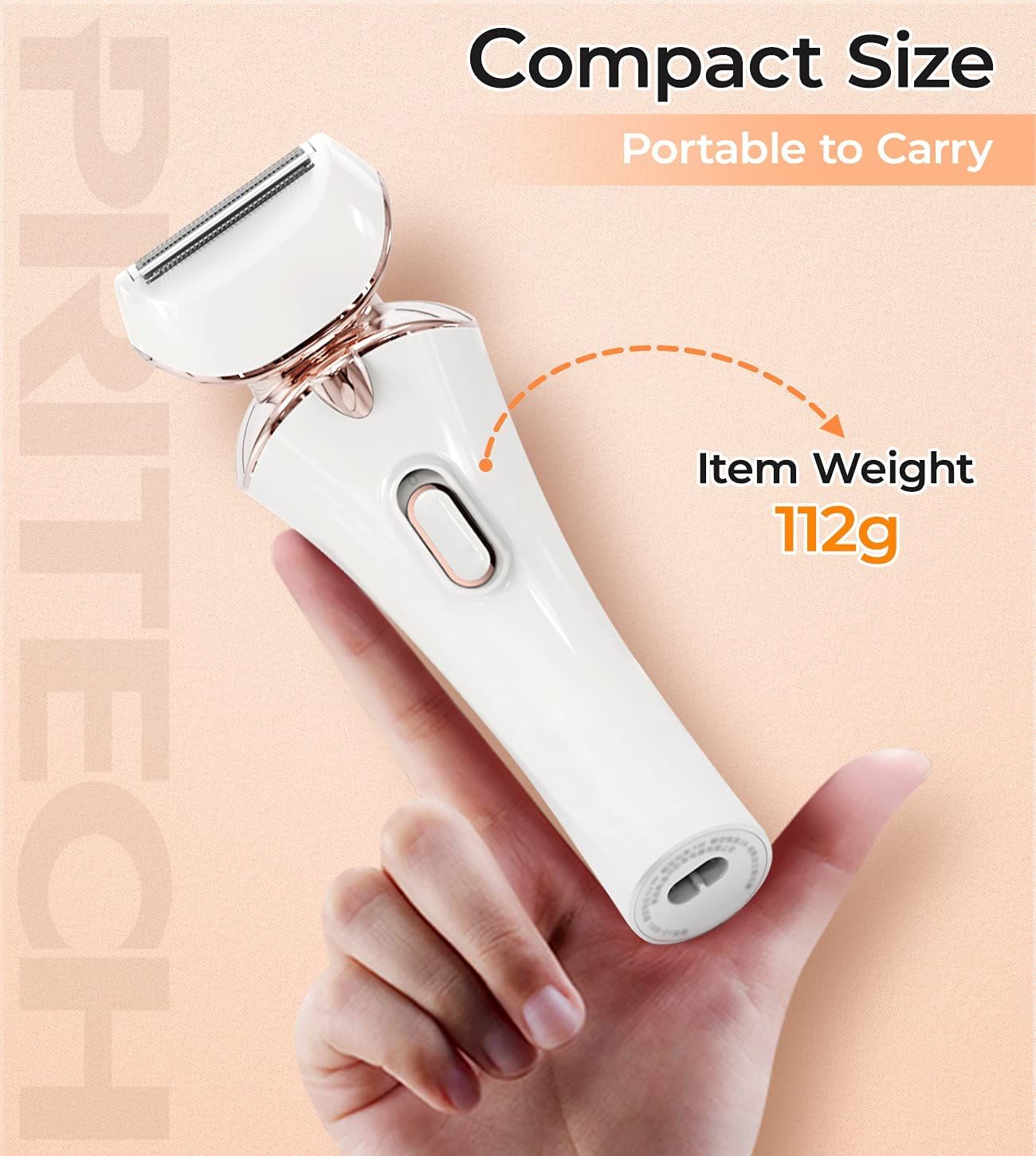 Electric Razor for Women Rechargeable Wet Dry Electric Shaver for Women, Waterproof Lady Shaver for Legs Arm Underarm Bikini Public Body Razor with One Extra Foil Blade, Gold,16.5*5.5*4.4cm