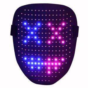 LED Mask with Gesture Sensing, Light-Up Transforming Face Cover for Halloween, Christmas, Cosplay & Birthday Parties