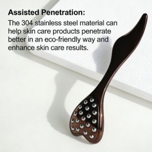 304 Stainless Steel Heart Shaped Roller Ball Massager: Face Lifting and Eye Soothing, Body Scraping and Relaxation, Lightweight and Portable, One Tool for Skincare and Body Care(PINK)