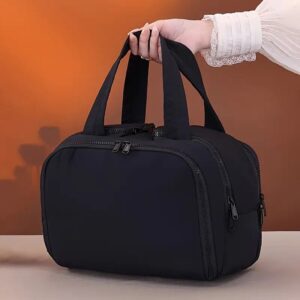 Travel Toiletry & Makeup Bag – Large Capacity Organiser Wash Bag with Compartments(black)