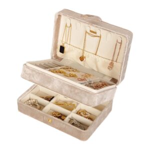 Portable Jewelry Box Storage Organizer for Rings Necklaces & Earrings Black