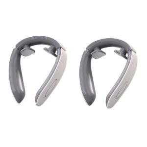 2pcs Neck Massager with Heat Portable Cordless 6 Modes 9 Levels Electric Neck Massage Tool