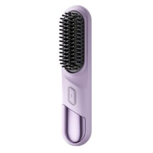 Cordless Hair Straightener Brush Mini Hot Comb for Women Anti-Scald Protection -Purple